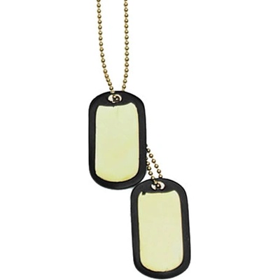 Mil-Tec Dog-Tags psie štítky zlaté s retiazkou a tlmicom