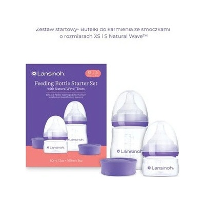 Lansinoh Štartovacia sada fľaša 1 x 60 ml, 1 x 160 ml, cumlík XS, S