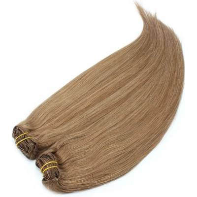 Clip in maxi set 73cm pravé lidské vlasy REMY SVĚTLE HNĚDÁ