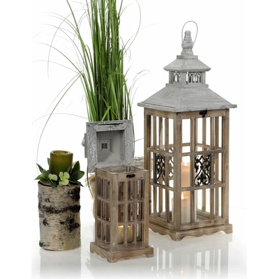 Drevený lampáš MSL2397NATURAL - 45,5 cm