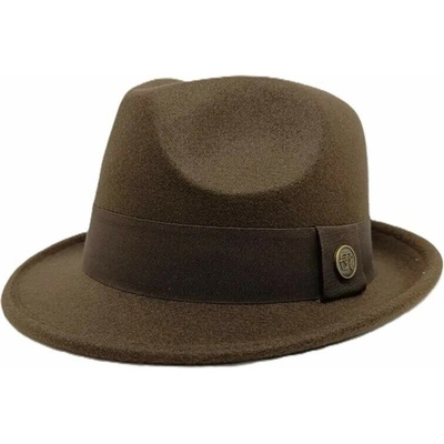 Pánsky fedora klobúk štýlový doplnok pre moderného muža tmavohnedý