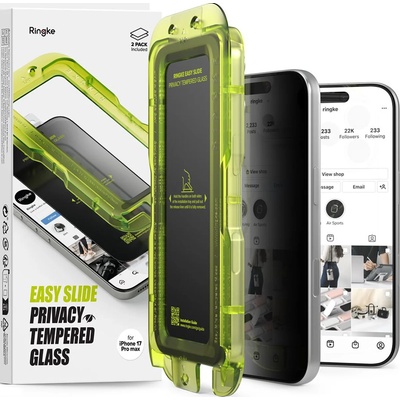 Ringke EASY SLIDE 2-PACK защитено стъкло с поверителност за iPhone 17 Pro Max (8800328810716)