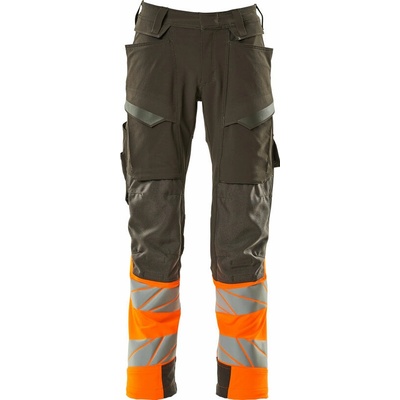 MASCOT ACCELERATE SAFE 19179-511-1814 Reflexné bezpečnostné nohavice HI-VIS reflexná oranžová / tmavý antracit, skrátená veľkosť