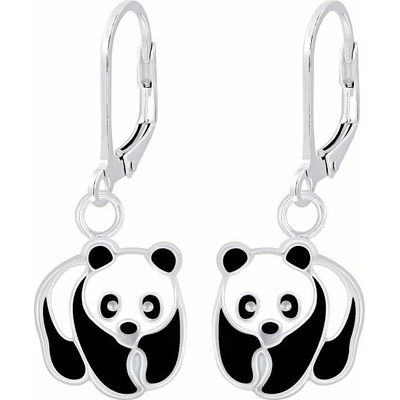 Nefertitis Stříbrné náušnice Medvídci Panda NF51974 8 x 9 mm 1,1 g