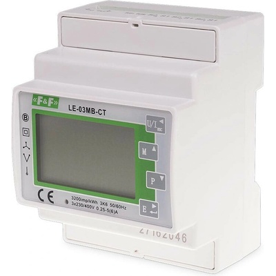 LE-03MB CT - 3-fázový 4-kvadrantový polopriamy elektromer, M-Bus, 3x 230/400V, X/1A / X/5A