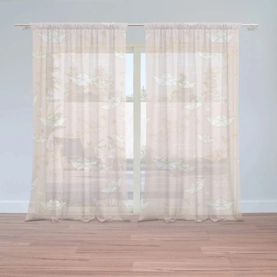 Sablio Záclony Skladacie lodičky: 2ks 150x250cm