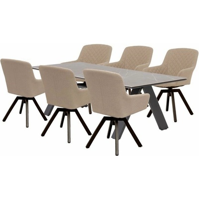 DOPPLER Zahradní souprava NOVA PARIS, luxusní, otočná, 6+1, mocca