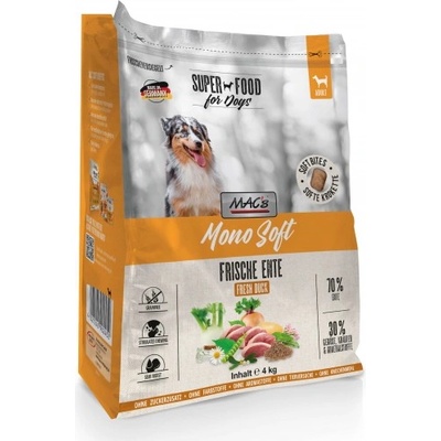 Mac’s Mono Soft FRESH Dog Adult GRAIN FREE - висококачествена ПОЛУ-ВЛАЖНА храна за пораснали кучета от средни и едри породи само един източник на животински протеин - ПАТИЦА, 4 кг - Германия - 90241
