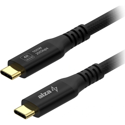 AlzaPower APW-CBTC3520B AluCore USB-C to USB-C 3.2 Gen 2 100W 20Gbps 2m černý