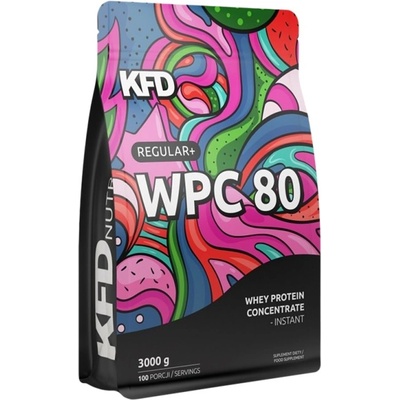 KFD Nutrition Regular+ WPC 80 [3000 грама /ПЛИК/] Бял шоколад с малини