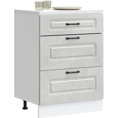 vidaXL Кухненски шкаф, "Kalmar", бетонно сив, инженерно дърво (854283)