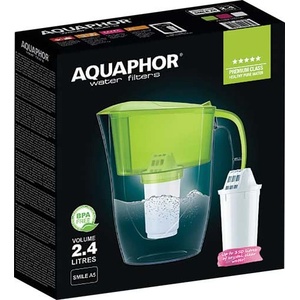 АКВАФОР ФИЛТРИРАЩА КАНА Aquaphor Smile 2.4л с 1бр ФИЛТЪР A5 ЗЕЛЕНА (110016/ 110018)