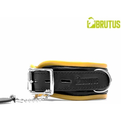 Brutus Leather Collar Black Yellew
