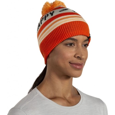 Brooks Heritage Pom Beanie Fluoro Flash Run Happy