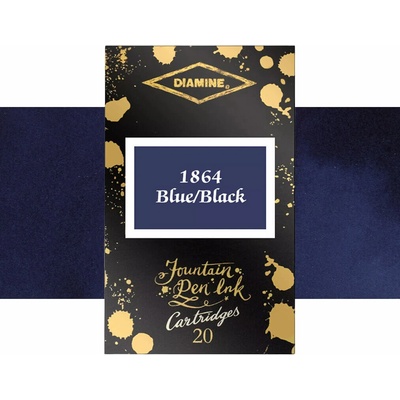 Diamine 1864 Inkoustové bombičky 20 ks Blue Black