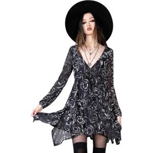 KILLSTAR дамска рокля KILLSTAR - Doom Flower - сива - KSRA009490