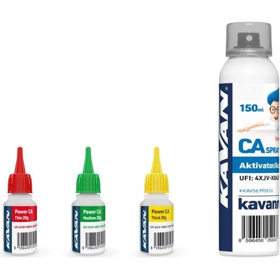 KAVAN CA PACK vteř.vlepidlo 3x20g Ř,S,H + aktivátor 150ml EN