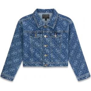 GUESS Деним яке за момиче с контрастни лога Guess и копчета