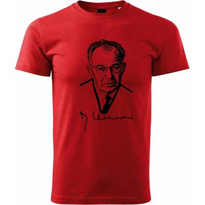 Maverprint tričko Gustav Husák retro dizajn červená