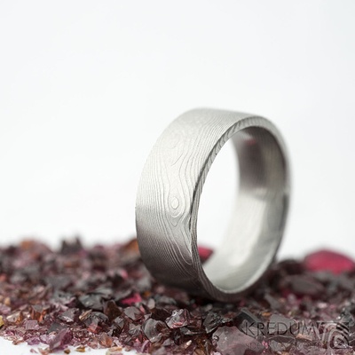 Prima dřevo Snubní prsten damasteel SK2114