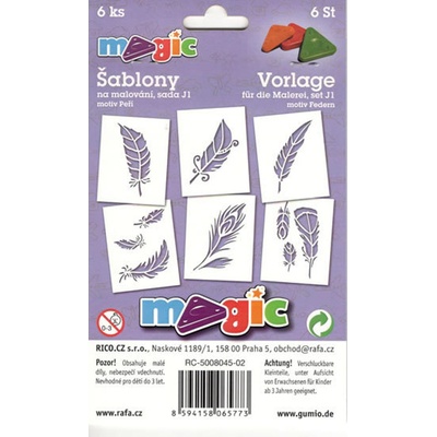 Magic papírové šablony na malování PEŘÍ – Zboží Mobilmania