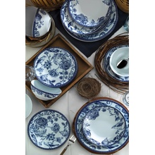 ASIR Porcelánová jídelní souprava ONION modrá bílá 24 ks