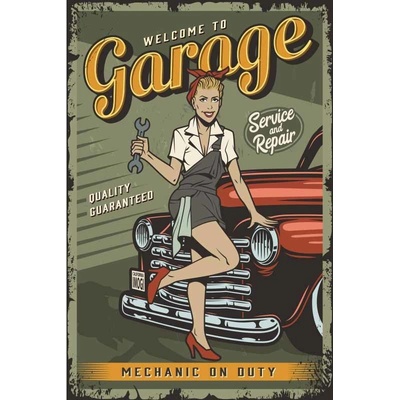 Ceduľa Welcome to Garage