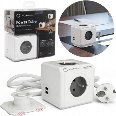 Cubenest PowerCube Extended USB 3 m šedá