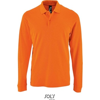 Sol's Perfect LSL Men pánske polo s dlhým rukávom oranžové