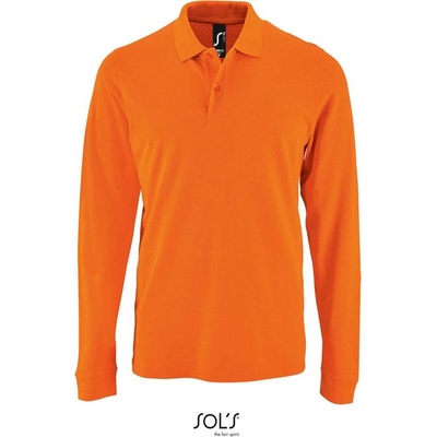 Sol's Perfect LSL Men pánske polo s dlhým rukávom oranžové