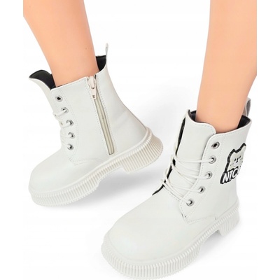 L-a-l-u-n-a dětské kozačky eko kůže bílá