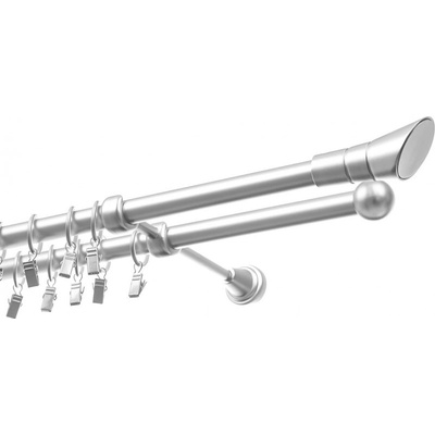 Garol Kovová garnýž exclusive satyna Cosmo dvouřadá 19mm komplet 360 cm