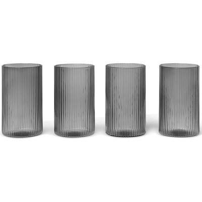 ferm LIVING Чаша за аперитив RIPPLE 140 ml, комплект от 4 бр. , сив, твърди LIVING (FERM1104264041)