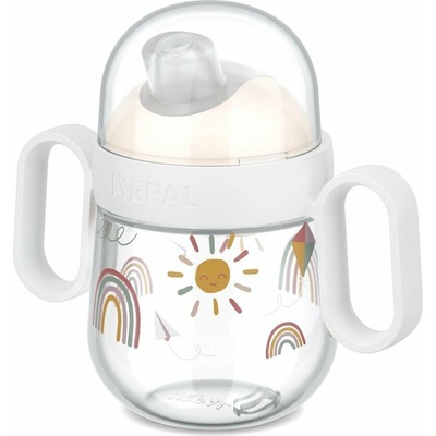Mepal Béžový plastový detský hrnček Sunshine & Rainbow 200 ml
