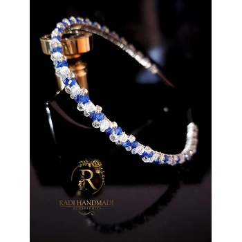 Image 1 of Radi handmade Луксозна диадема със сини и бели кристали (449)