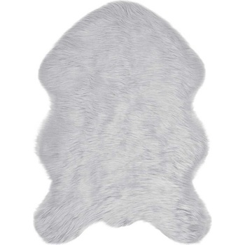 vidaXL Изкуствен килим от кожи Сив 60 x 90 cm Полиестер (42021541)