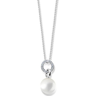 Cutie Jewellery Pôvabný perlový prívesok z bieleho zlata so zirkónmi Z6303 3123 40 X 2