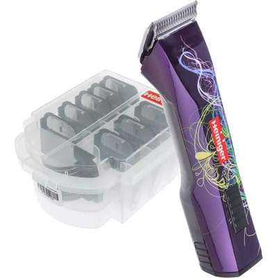 Heiniger Saphir Cordless Purple Style Clipper (With No. 10 Blade) With Heiniger 9 Pc Comb Guide Set комплект с приставки