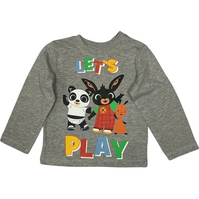 EPlus Детска тениска с дълги ръкави - Bing сива Размер - деца: 110