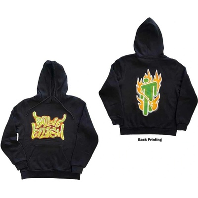 Billie Eilish Airbrush Flames Blohsh Dark Grey Back Print