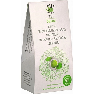 Body Wraps Tea DETOX Bylinný čaj pro udržování kyselosti žaludku a detoxikaci Týdenní kúra 20 x 1,5 g