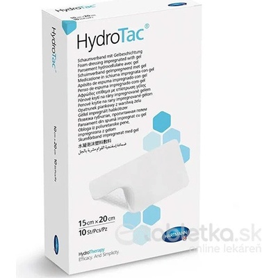HydroTac krytie na rany penové hydropolymérové impregnované gélom 15 x 20 cm 10 ks