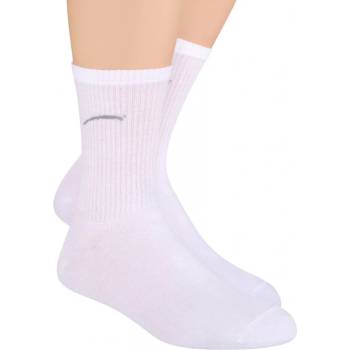 Steven klasické ponožky jednoné s logem 022 1 bílá
