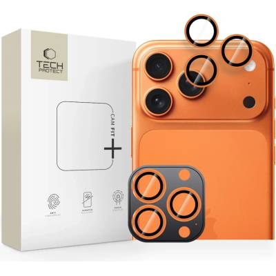 Tech-Protect CAMRING FIT+ Капак за камера iPhone 14 Pro/Max, 15 Pro/Max, 16 Pro/Max, 17 Pro/Max Cosmic Orange (5906302334056)