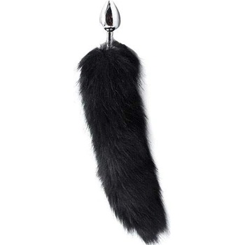 Sensual Метален Butt Plug с опашка "SENS BLACK TAIL" 40 см. размер - S
