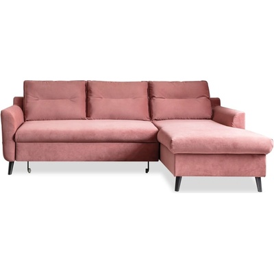 Розов кадифен ъглов разтегателен диван, десен ъгъл Stylish Stan - Miuform (Stylish Stan 2QL-LCBKR OTT17)