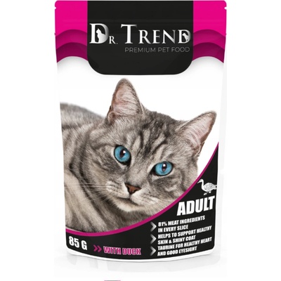 Dr. TREND Dr trend Мокра храна /пауч/ за възрастни котки, с патица
