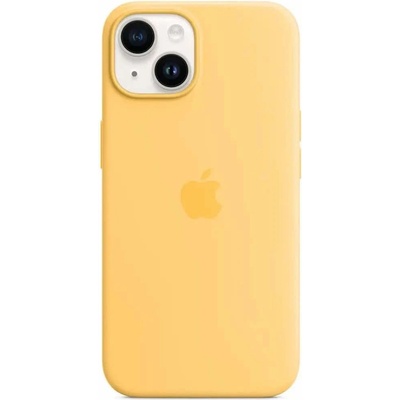 Apple iPhone Silicone Case with MagSafe - оригинален силиконов кейс за iPhone 14 с MagSafe (жълт)