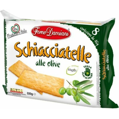 Damiani chrumkavé ploché chlebíky s olivami 320 g