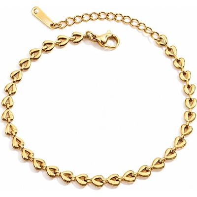 Victoria Filippi Stainless Steel Náramek s motivem srdíček Lia Gold - chirurgická ocel NR2373-JDWB2303003 Zlatá 16 cm + 5 cm
